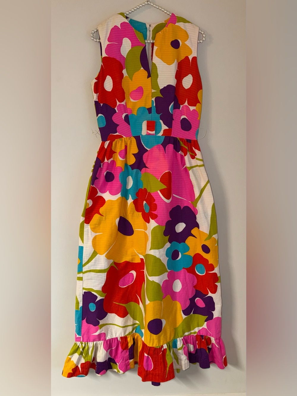 Vintage Malia Honolulu Floral Maxi Dress - Vibrant Mod Print - STUNNING